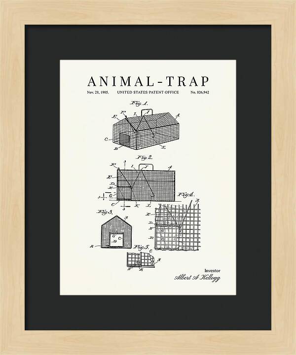 Animal Trap Minimalist Patent Us826942a
