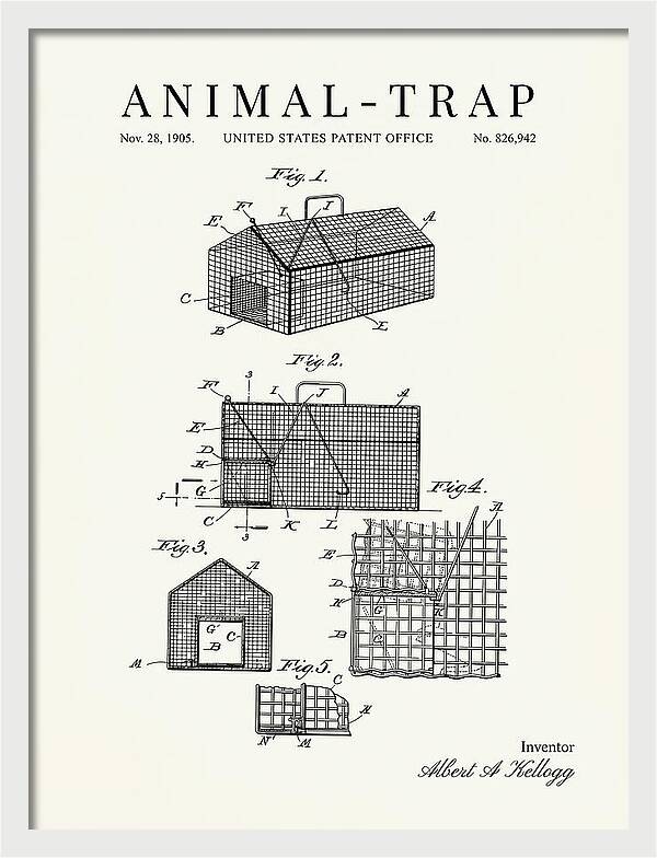 Animal Trap Minimalist Patent Us826942a