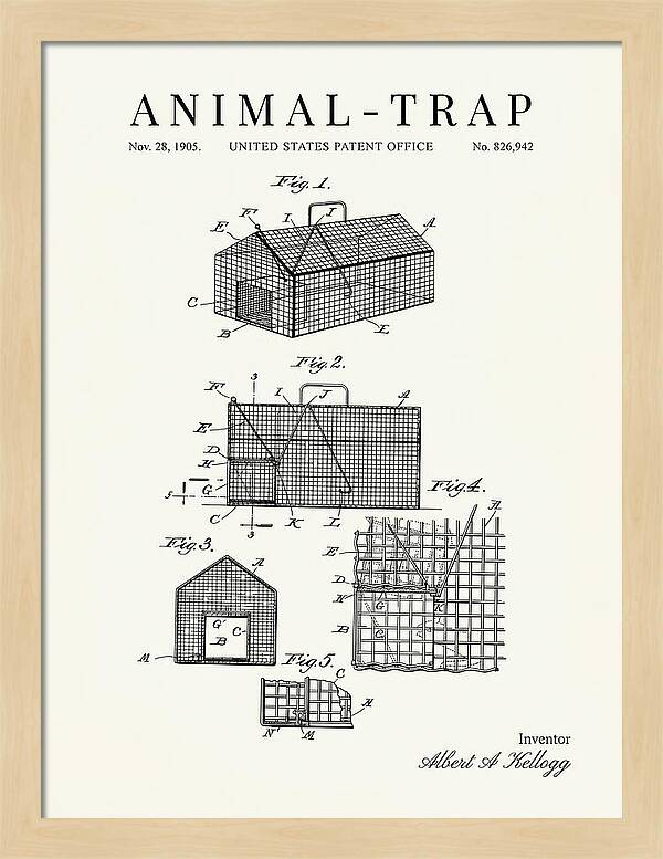 Animal Trap Minimalist Patent Us826942a