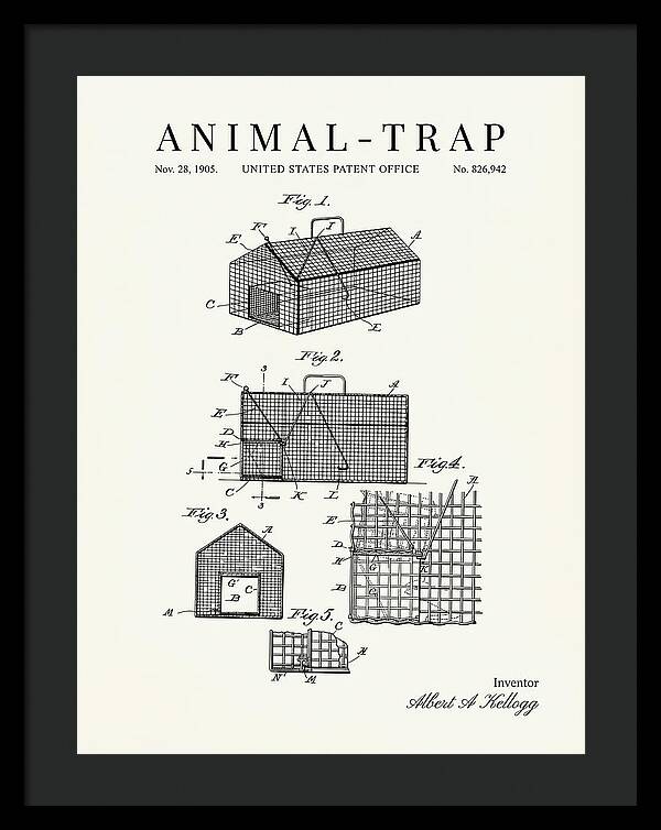 Animal Trap Minimalist Patent Us826942a