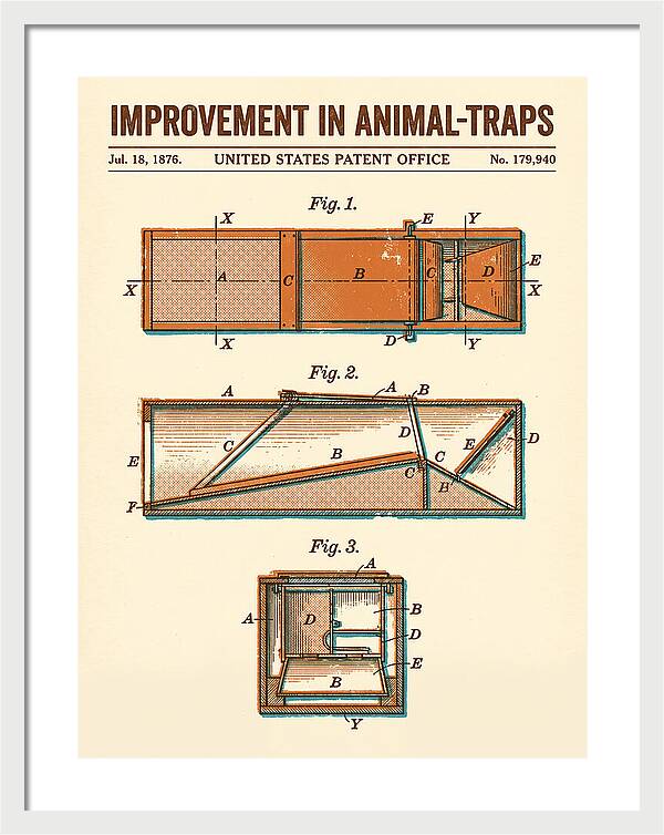 Animal Trap Retro Patent Us179940a