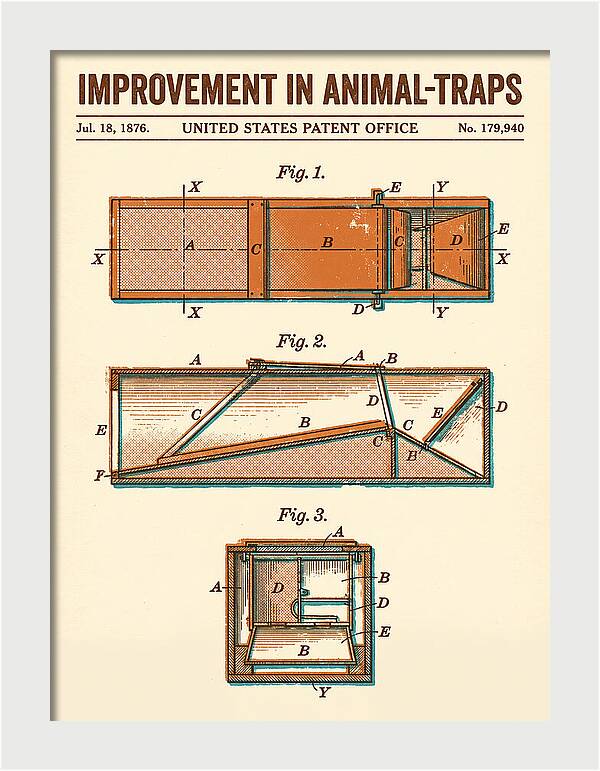 Animal Trap Retro Patent Us179940a