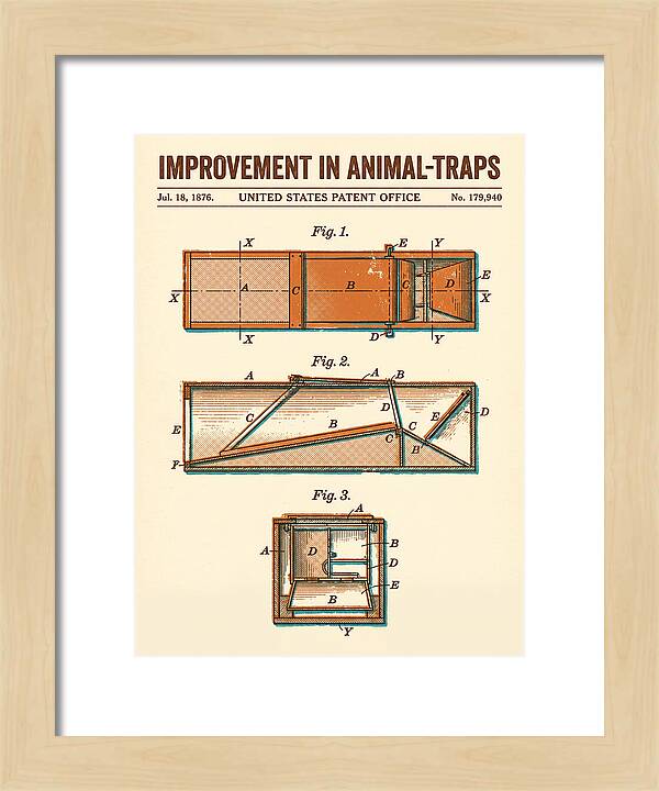 Animal Trap Retro Patent Us179940a