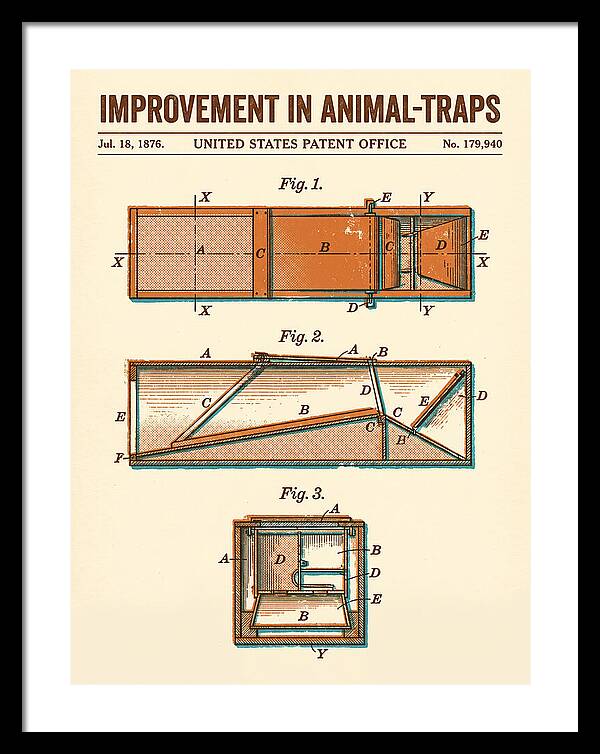 Animal Trap Retro Patent Us179940a
