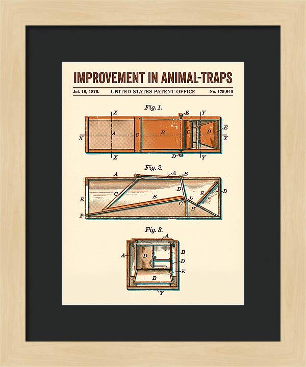 Animal Trap Retro Patent Us179940a
