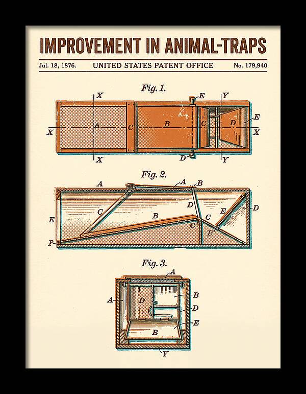 Animal Trap Retro Patent Us179940a