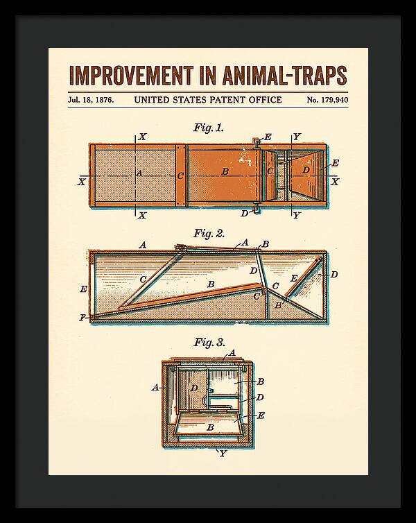 Animal Trap Retro Patent Us179940a