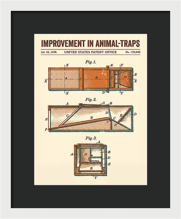 Animal Trap Retro Patent Us179940a