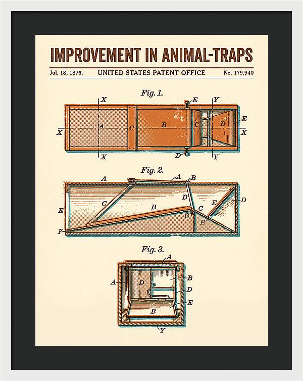 Animal Trap Retro Patent Us179940a