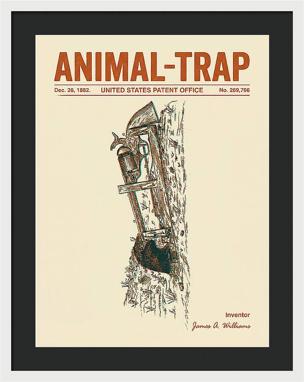 Animal Trap Retro Patent Us269766a
