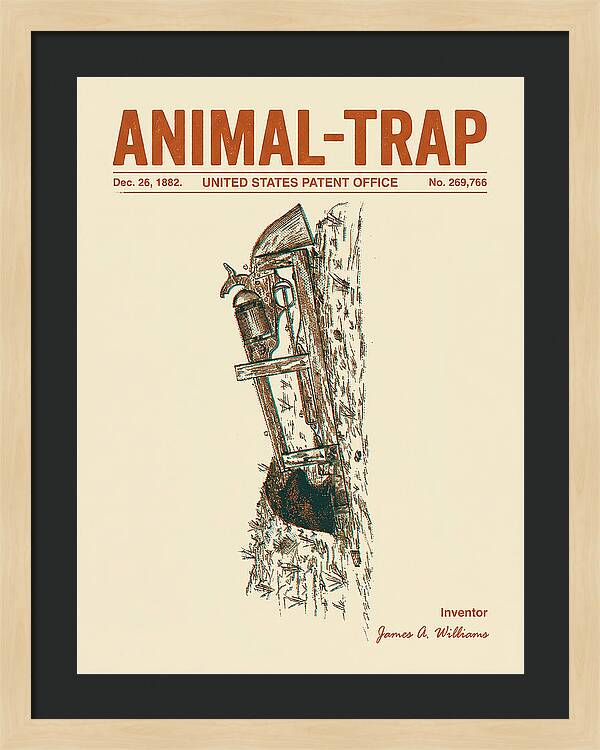 Animal Trap Retro Patent Us269766a