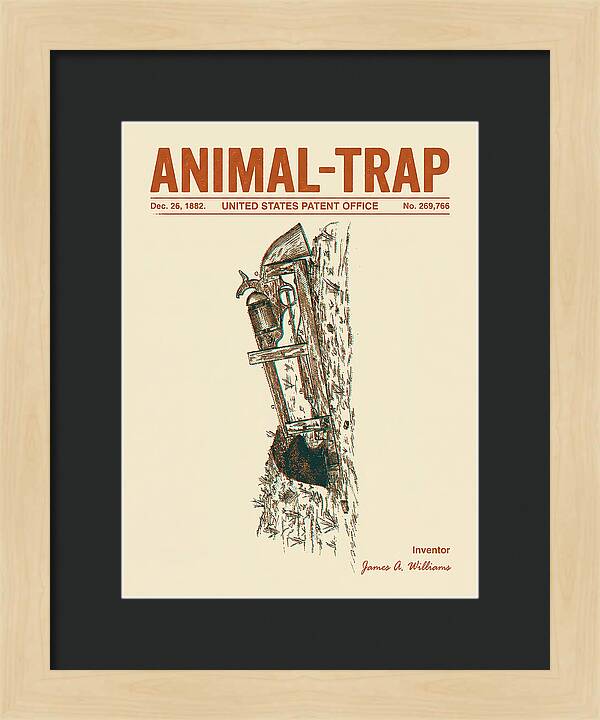 Animal Trap Retro Patent Us269766a
