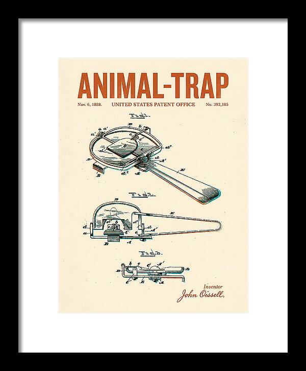 Animal Trap Retro Patent Us392185a