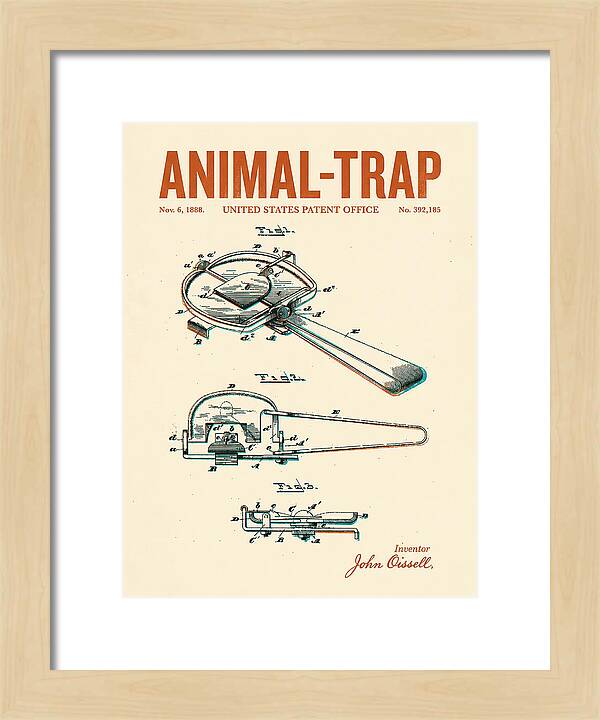Animal Trap Retro Patent Us392185a