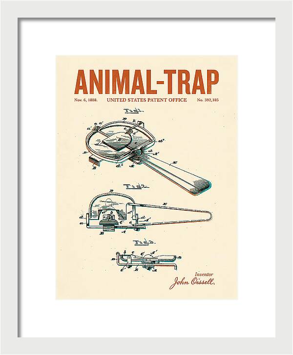 Animal Trap Retro Patent Us392185a