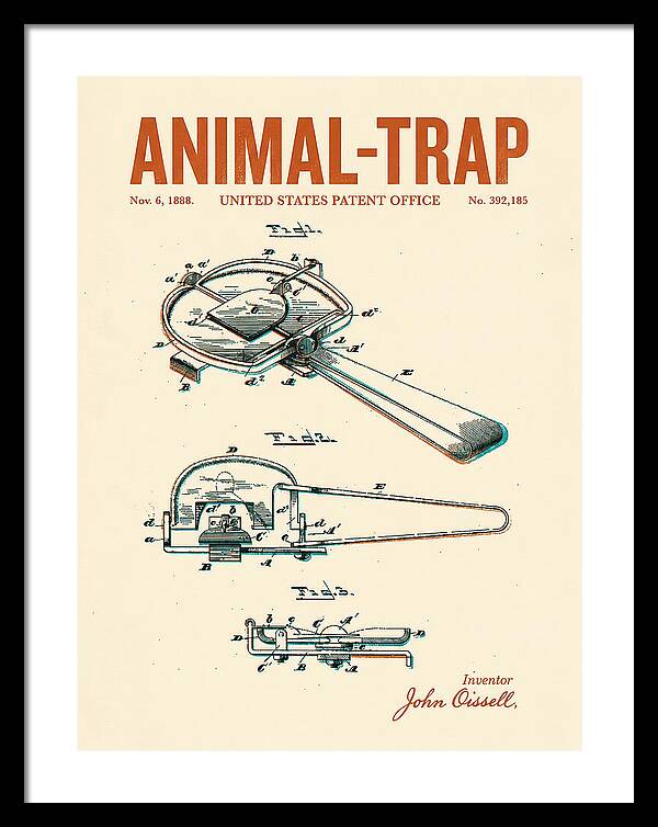 Animal Trap Retro Patent Us392185a