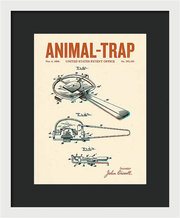 Animal Trap Retro Patent Us392185a