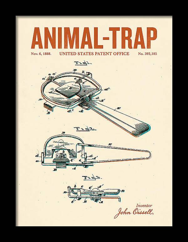 Animal Trap Retro Patent Us392185a