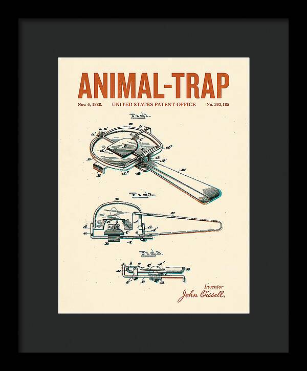 Animal Trap Retro Patent Us392185a