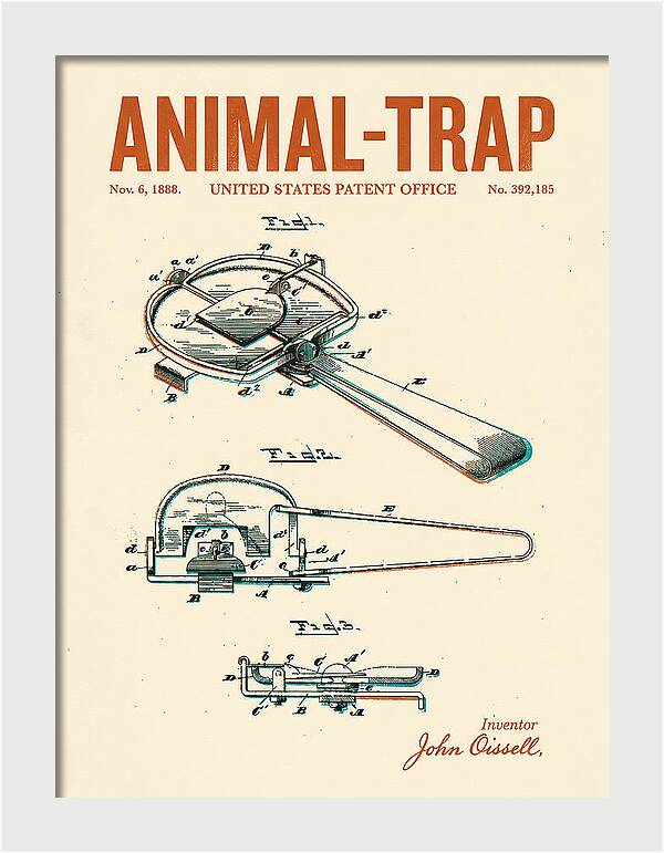 Animal Trap Retro Patent Us392185a