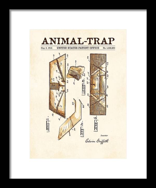 Animal Trap Watercolor Patent Us1068894a