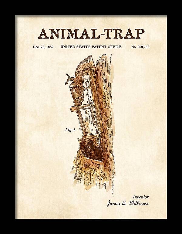 Animal Trap Watercolor Patent Us269766a