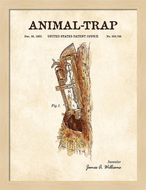 Animal Trap Watercolor Patent Us269766a