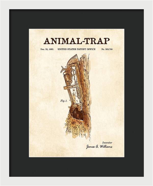 Animal Trap Watercolor Patent Us269766a