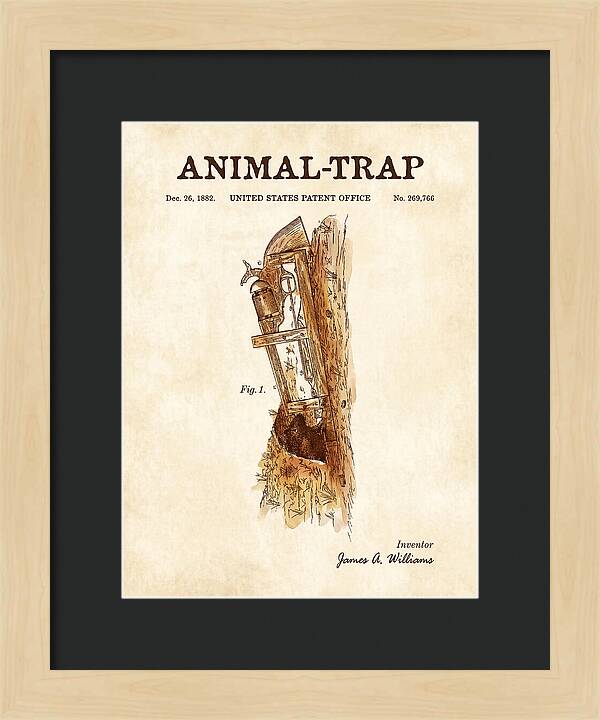 Animal Trap Watercolor Patent Us269766a