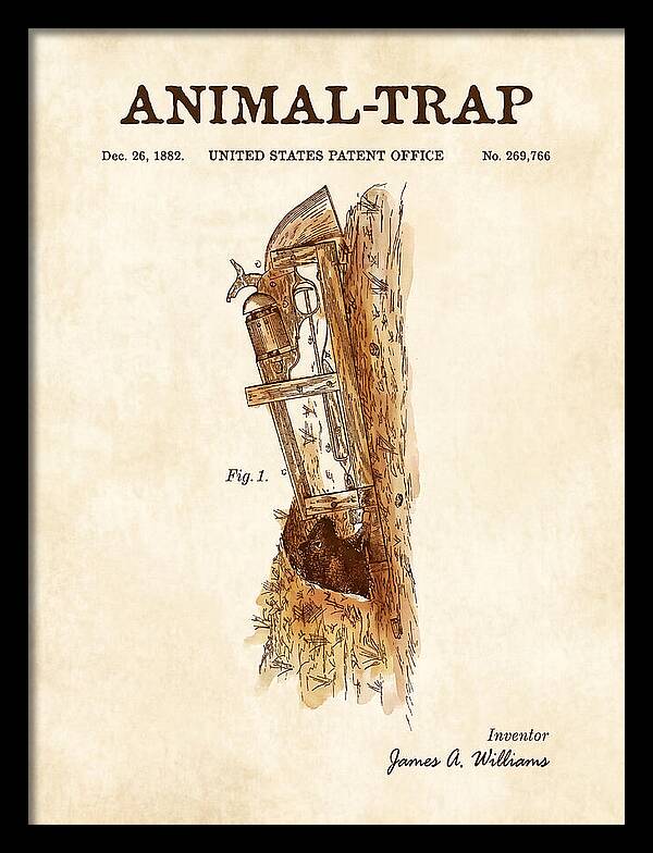 Animal Trap Watercolor Patent Us269766a