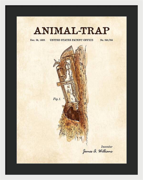 Animal Trap Watercolor Patent Us269766a