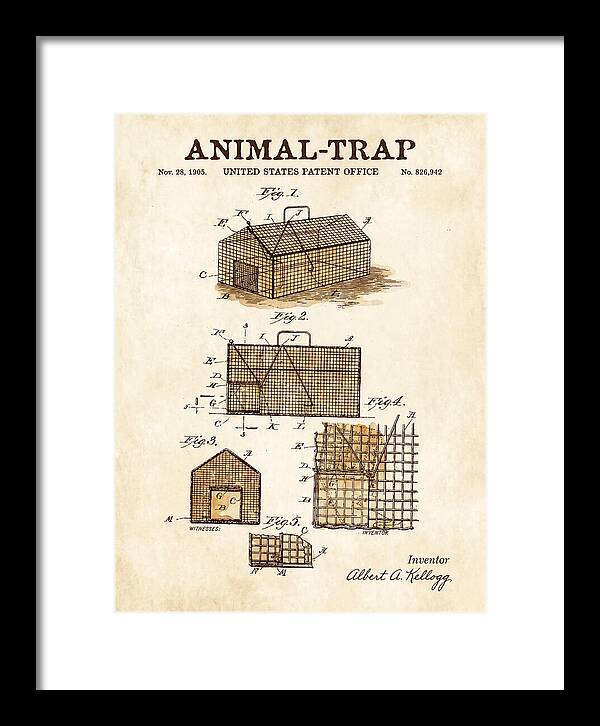 Animal Trap Watercolor Patent Us826942a