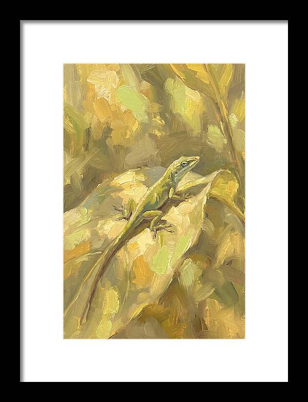 Anole Lizard On Leaf