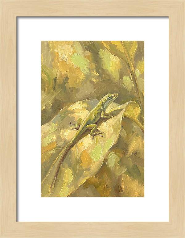 Anole Lizard On Leaf