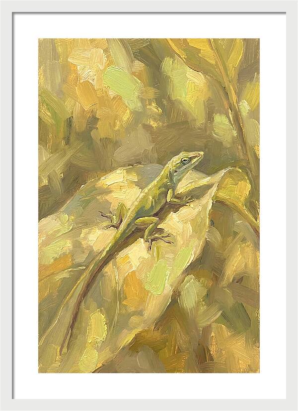 Anole Lizard On Leaf