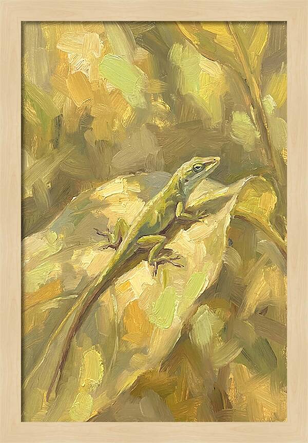 Anole Lizard On Leaf