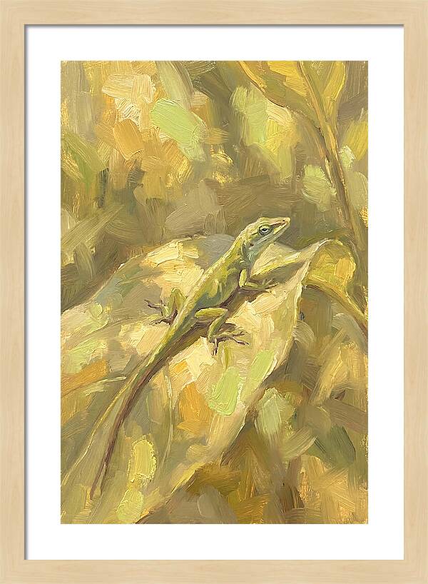 Anole Lizard On Leaf