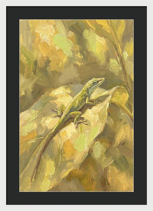 Anole Lizard On Leaf
