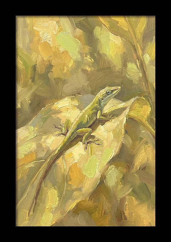 Anole Lizard On Leaf