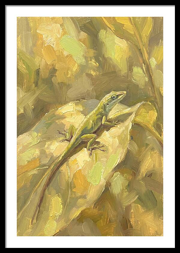 Anole Lizard On Leaf