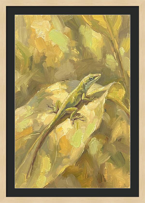 Anole Lizard On Leaf