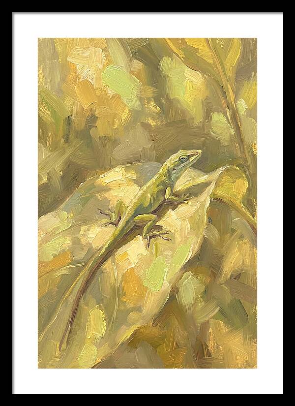 Anole Lizard On Leaf