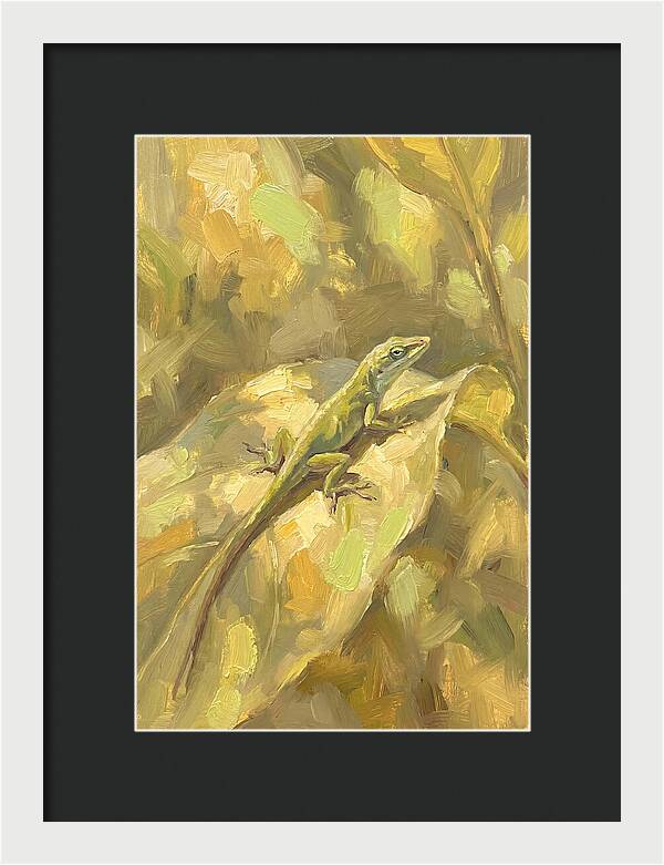 Anole Lizard On Leaf