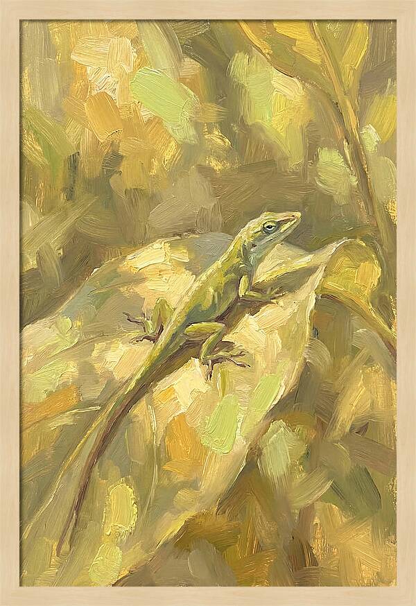 Anole Lizard On Leaf