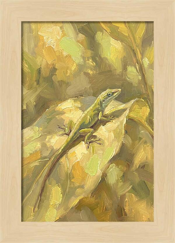 Anole Lizard On Leaf