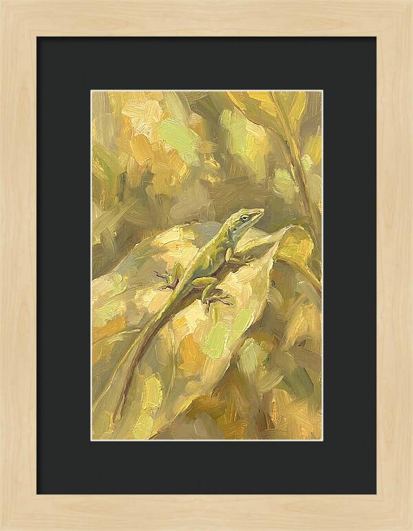 Anole Lizard On Leaf