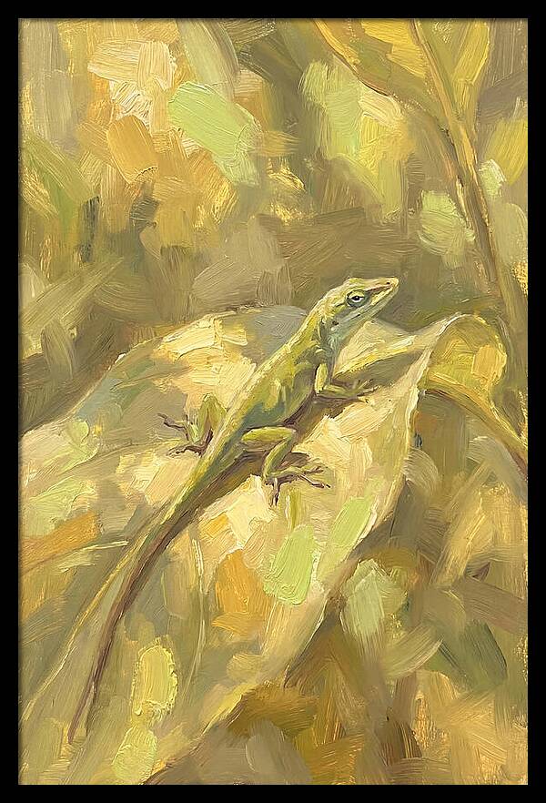 Anole Lizard On Leaf