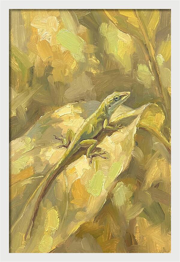 Anole Lizard On Leaf