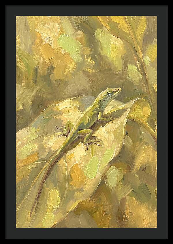 Anole Lizard On Leaf