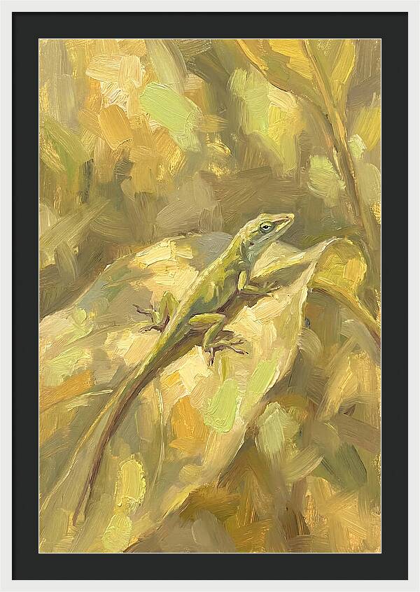 Anole Lizard On Leaf